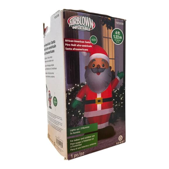 Gemmy Airblown Inflatable African-American Santa 4' - Picture 6 of 9